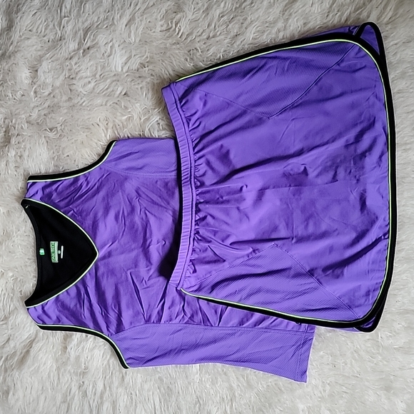 Vintage Tail Tech Performance Contrast Binding 2pc. Skort & Tank Top Set Purple - Picture 1 of 16
